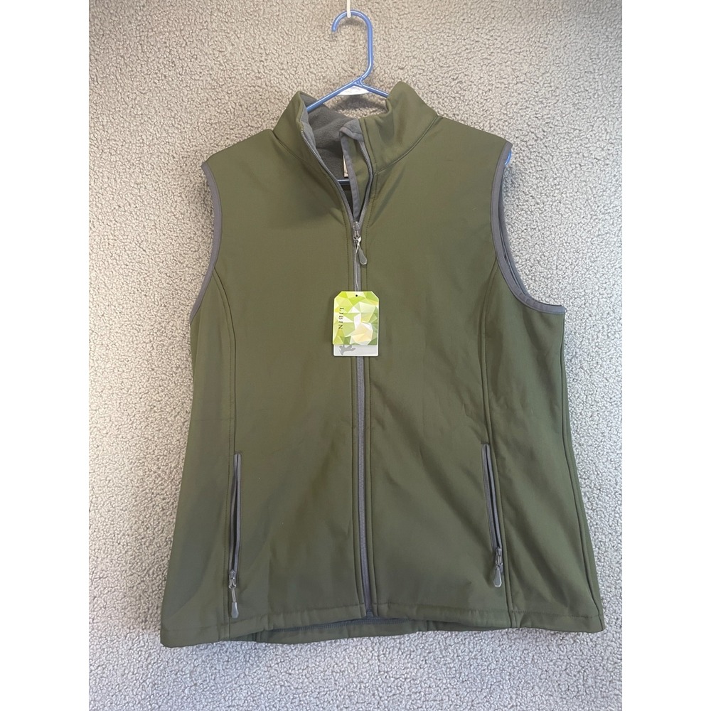 Libin Mens Softshell  Chore Vest Brown  XL Full Zip